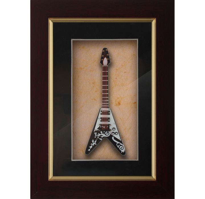 Miniature White&Black Guitar Decorative frame
